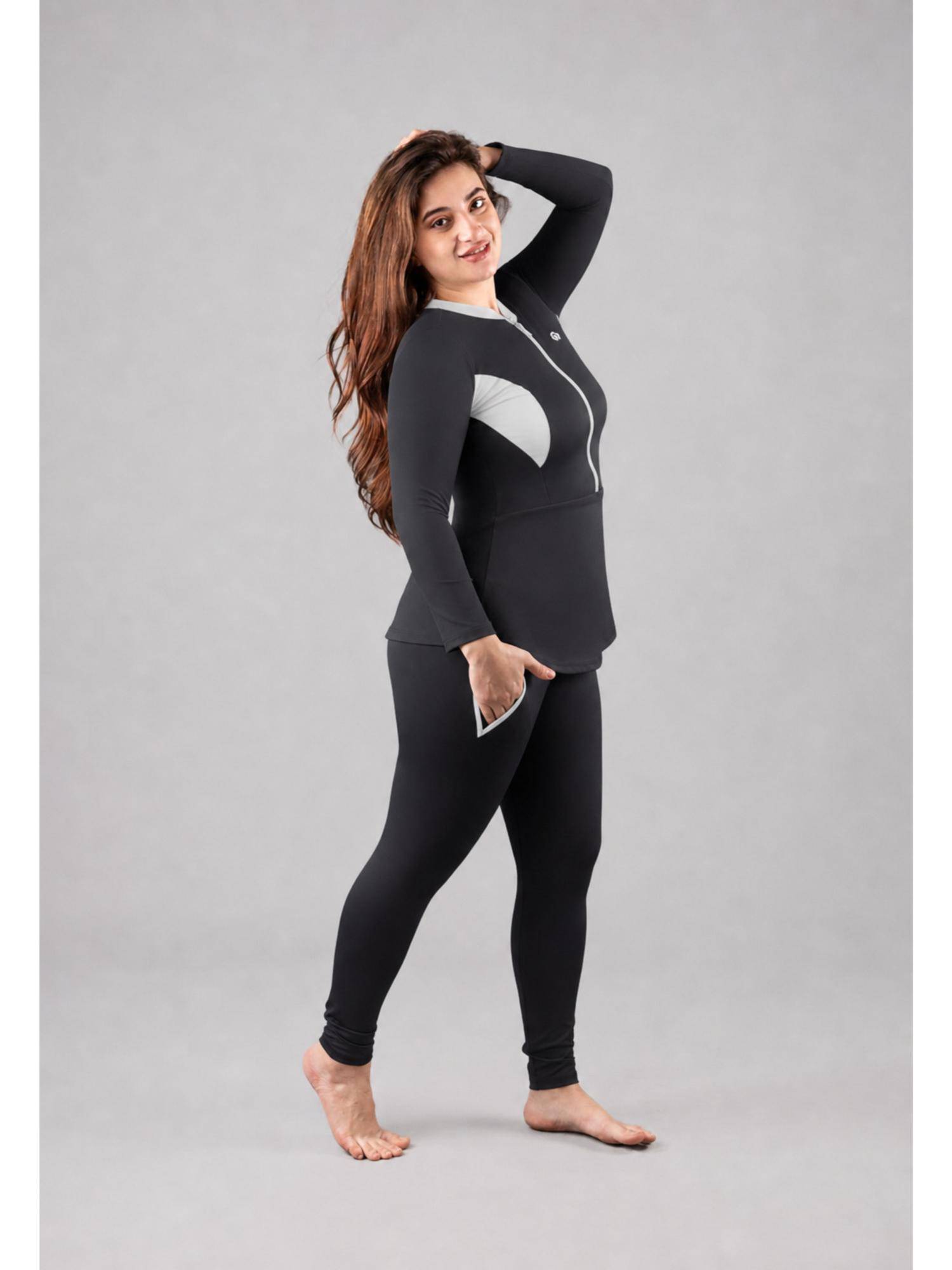 Buy Keepfit Womens White Plus Size Colorblock Swimwear Online