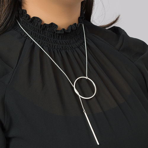 Fablestreet Circle Bar Two Way Lariat Necklace