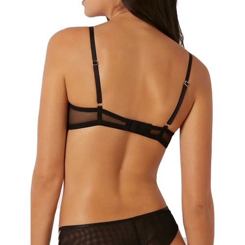 Buy YamamaY Black Sexy Slit Sexy Bra Lace Under-Wired Non-Padded Demi Cup  online