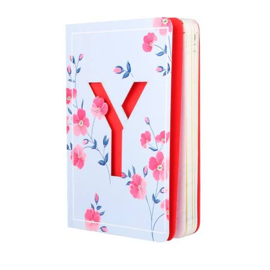 Doodle Initial Y - Floral Monogram Notebook