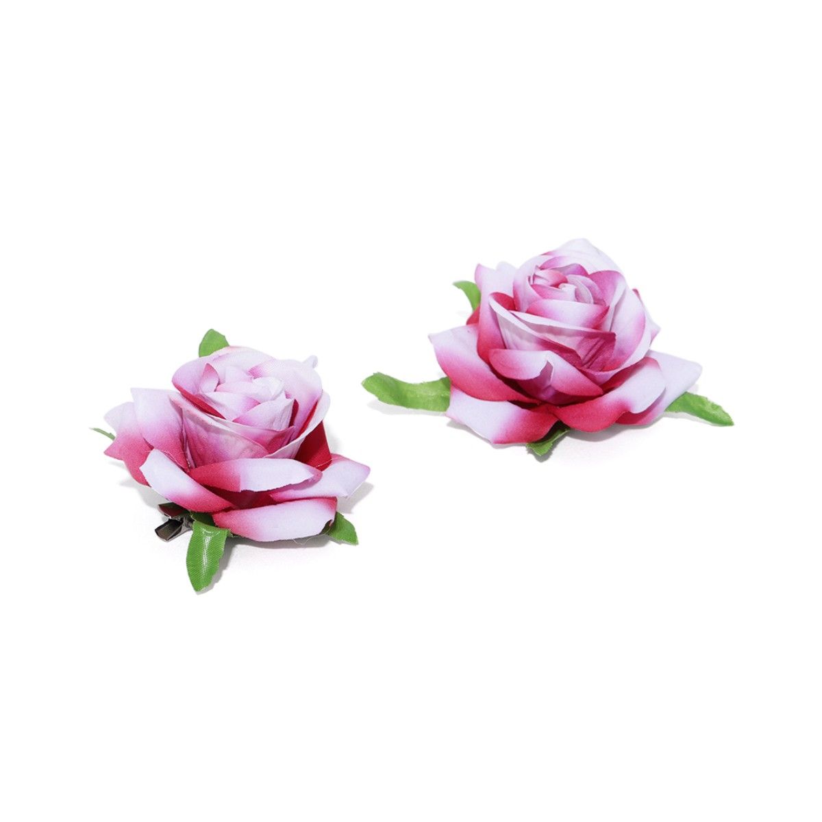 Priyaasi Set Of 2 Fabric Rose Flower Pink And White Colour Hair ...