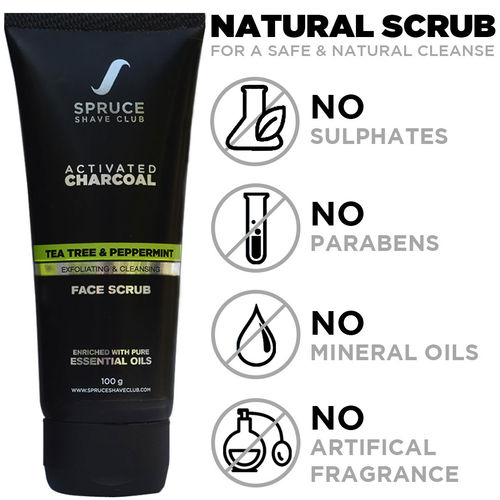 Spruce Shave Club Charcoal Face Scrub With Tea Tree Peppermint Buy Spruce Shave Club Charcoal Face Scrub With Tea Tree Peppermint Online At Best Price In India Nykaa