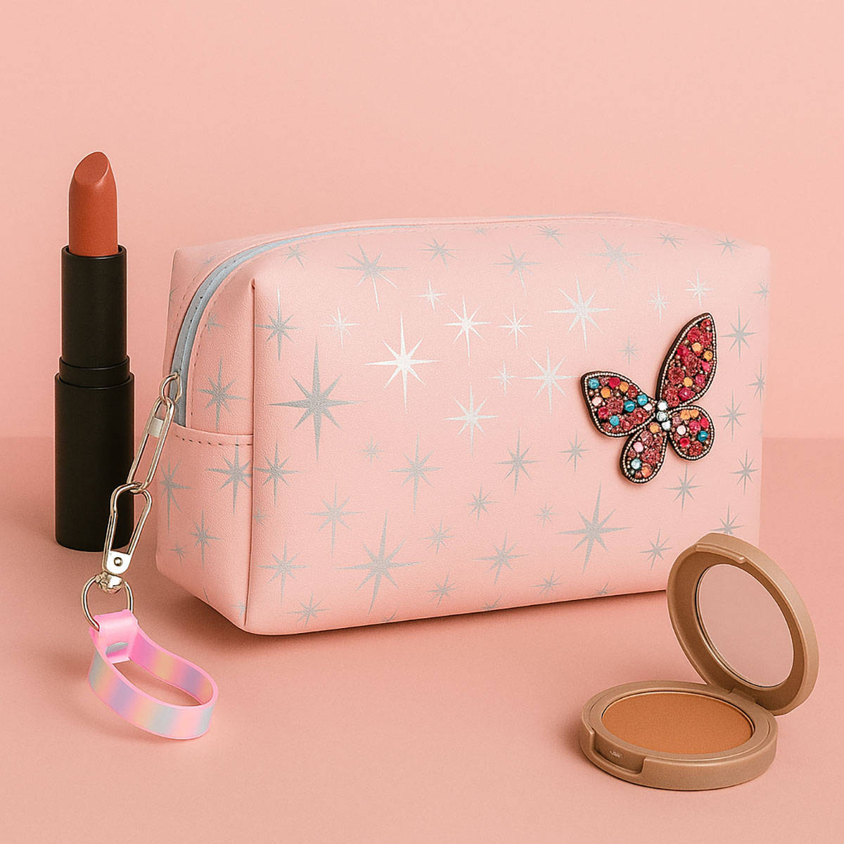 NFI Essentials Makeup Cosmetic Pouch with Detachable Handle