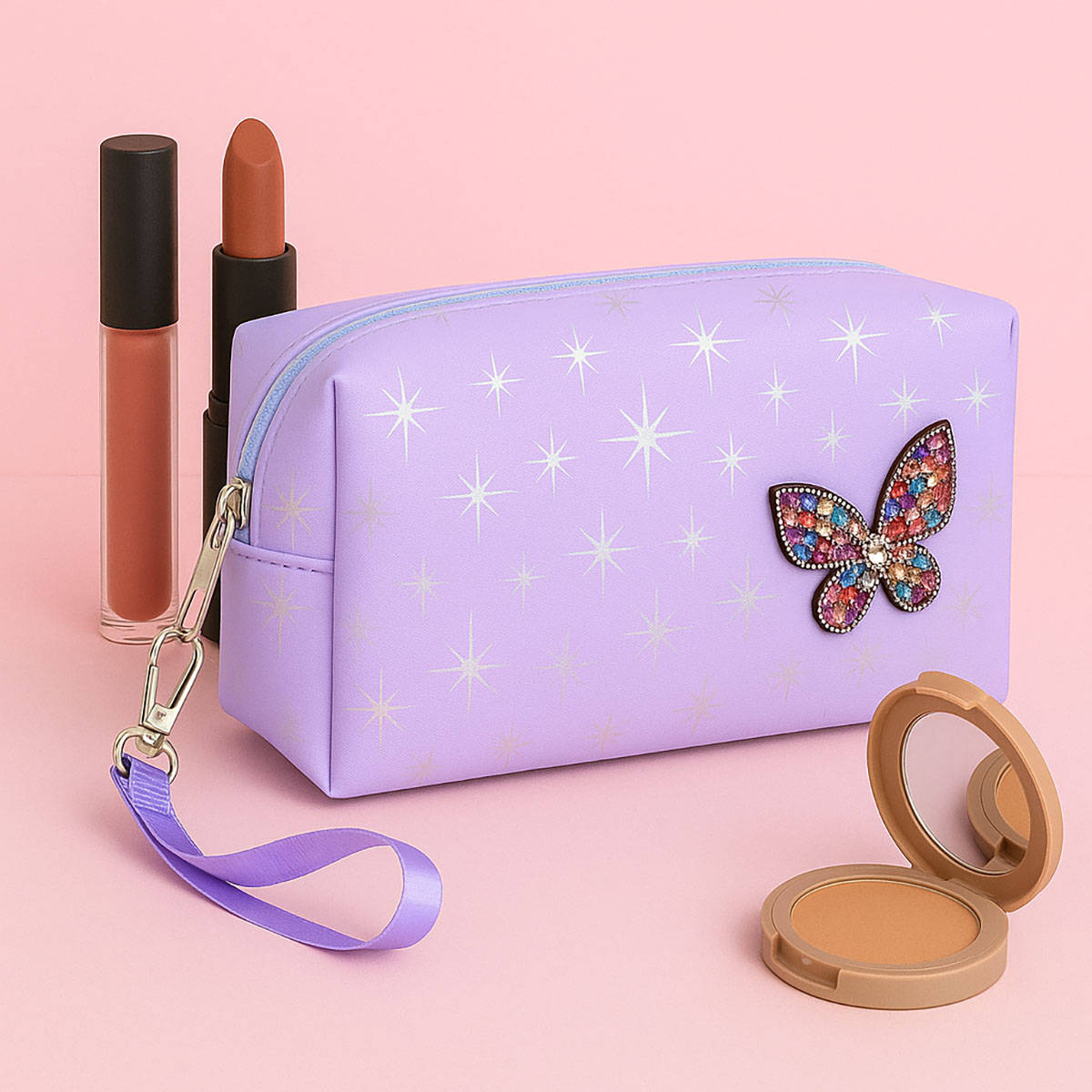 NFI Essentials Makeup Cosmetic Pouch with Detachable Handle