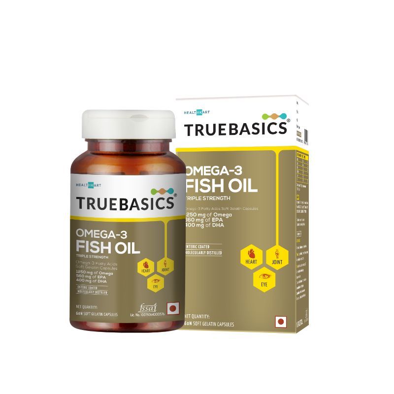 TrueBasics Multivit Daily And Omega 3 Fish Oil, Triple Strength 1250mg Omega (560mg Epa & 400mg