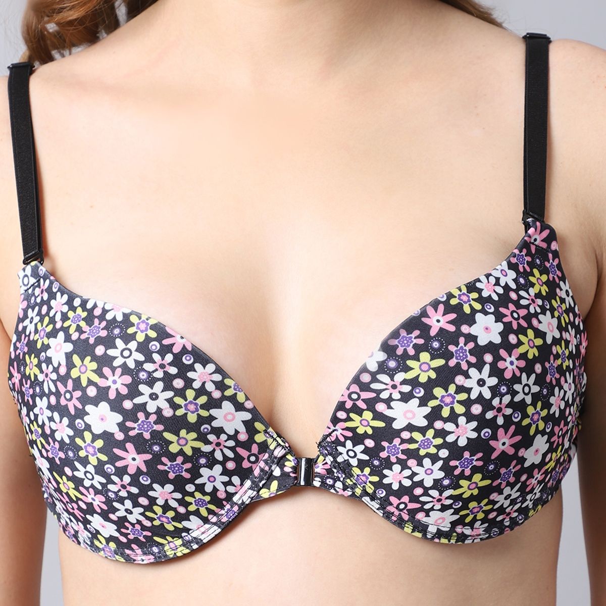 Buy Prettycat Women Heavily Padded Front Open Push Up Bra Panty Set Multi Color Online