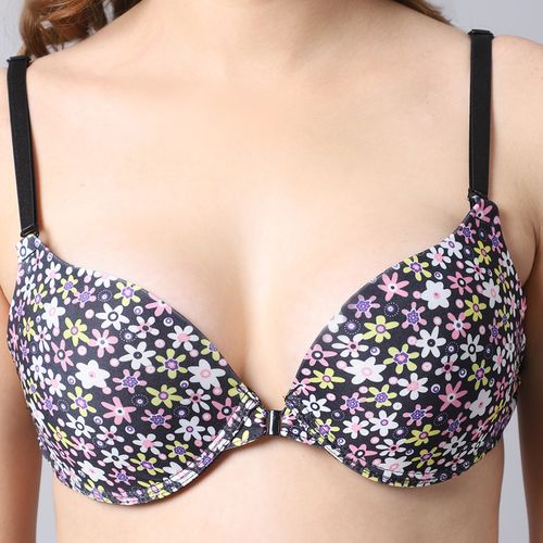 Buy PrettyCat Padded Wired Front Closure Push-Up Bra - Purple at Rs.405  online