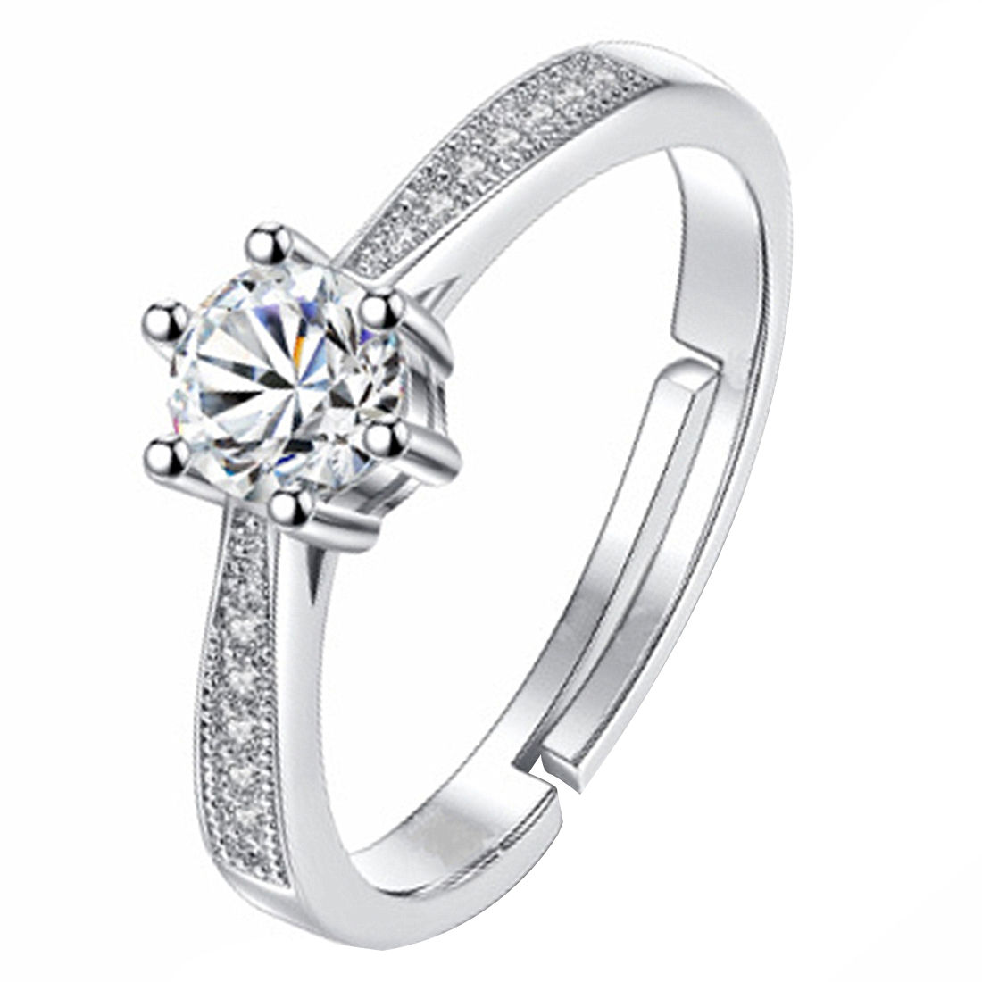 Curvy 0.40 cts. Platinum Solitaire Engagement Ring for Women JL PT G-1