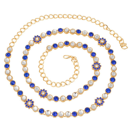 Peora Traditional Jewellery Gold Plated Kundan Waist Belt Kamarb& Belly  Chain (PF37BCHB003BL)