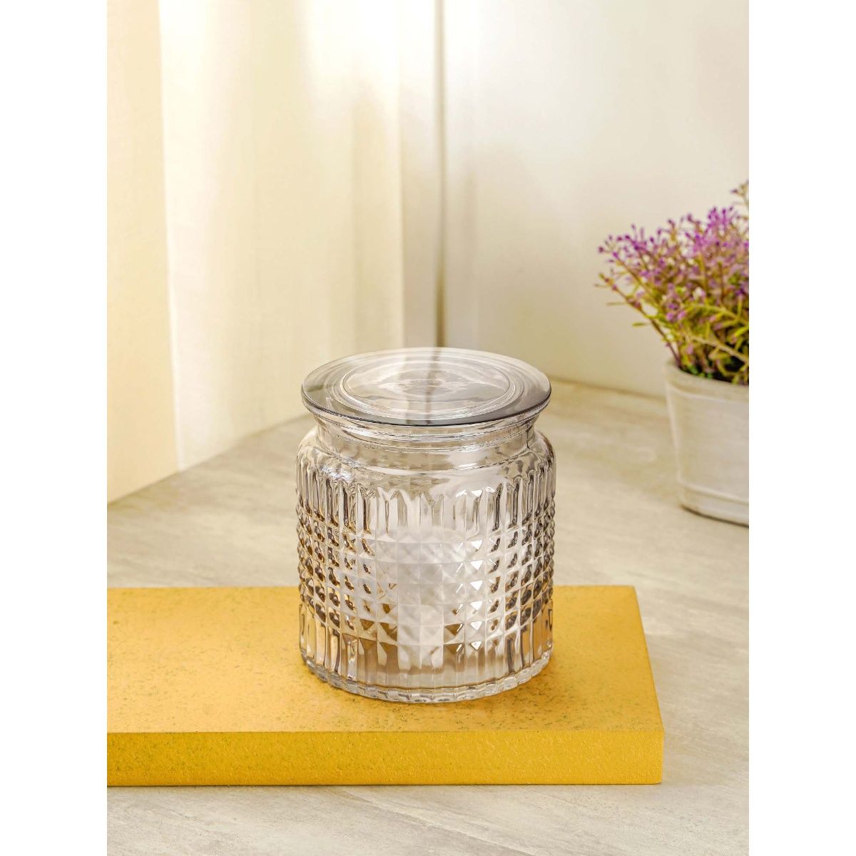 Pure Home + Living Grey Moderno Cotton Jar with Metallic Lid Buy Pure