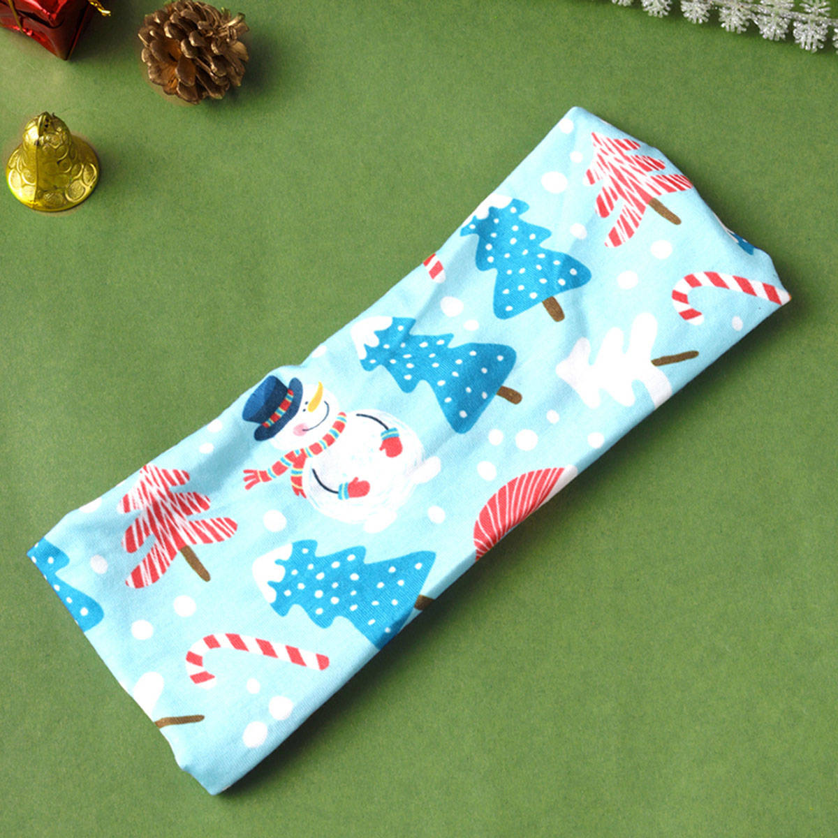 Yellow Chimes Women Blue And White Christmas Themed Headband