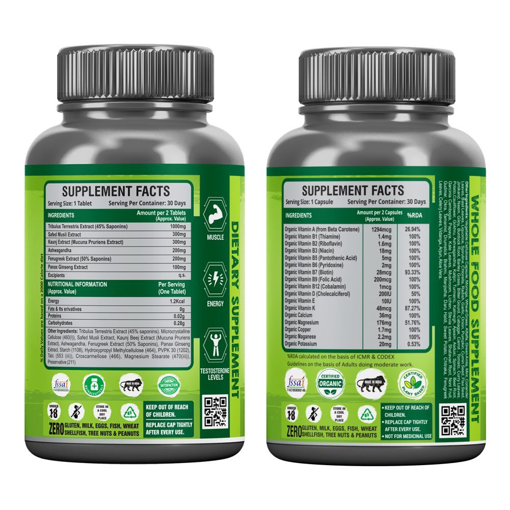 Nutrainix Extreme Testosterone Booster And Organic Multivitamin