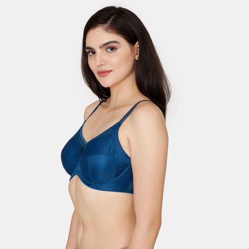 Buy Zivame True Curv Double Layered Wired Full Coverage Super Support Bra -  Gibraltar Sea -Blue online