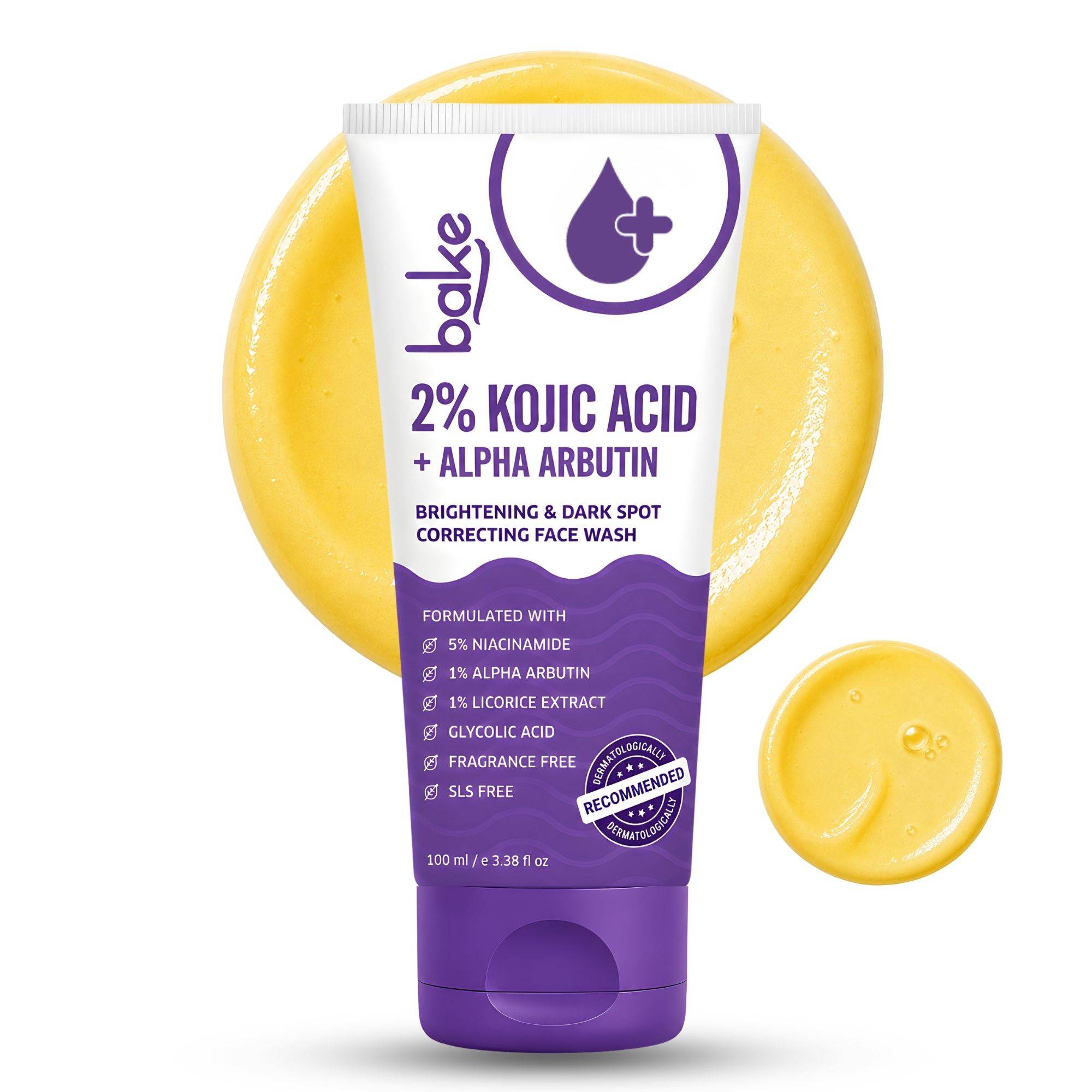 BAKE 2% Kojic Acid Brightening Face Wash with Alpha Arbutin For Pigmentation & Dark Spots