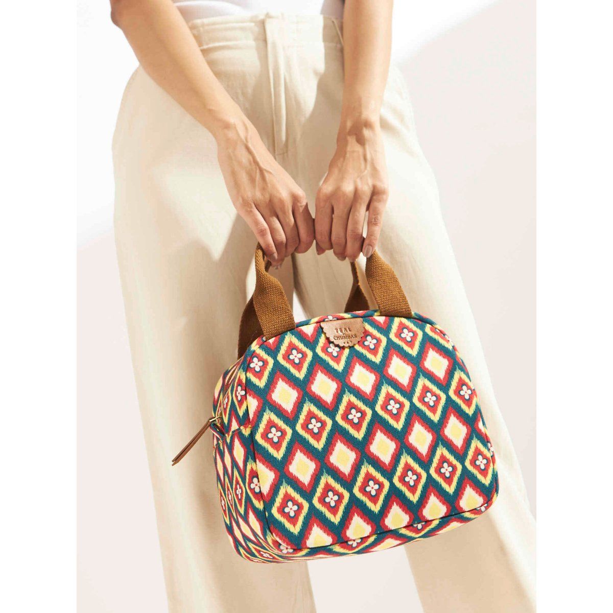 Chumbak Teal By Chumbak Ikkat Glow Lunch Bag Mini Buy Chumbak Teal