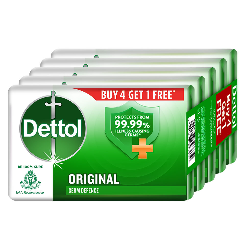 Dettol Original Germ Protection Bathing Soap Bar Buy 4 Get 1