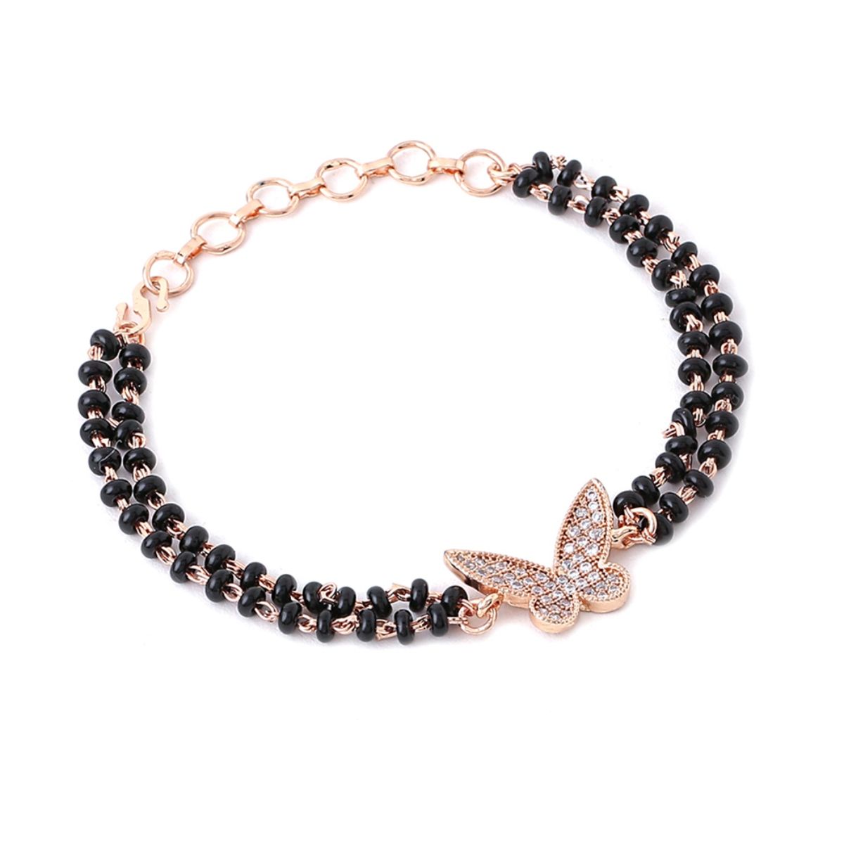 Pristine Butterfly Bracelet in Rose Gold with Mother Of Pearl and Diamonds   Forever Jewels