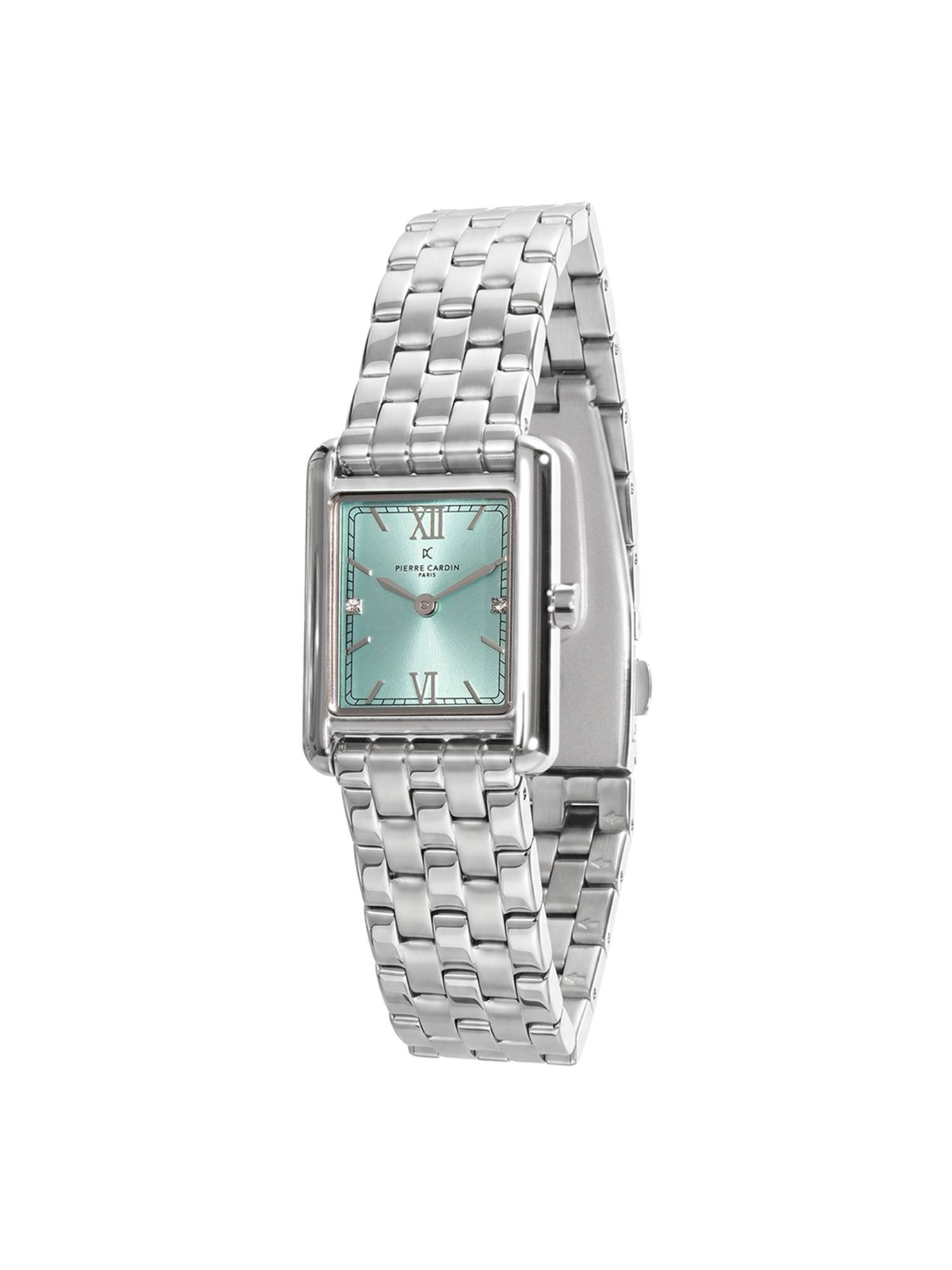 Pierre Cardin Women Silver Stainless Steel Rectangular Dial Watch (Cf.1040.Ms.2) (M)