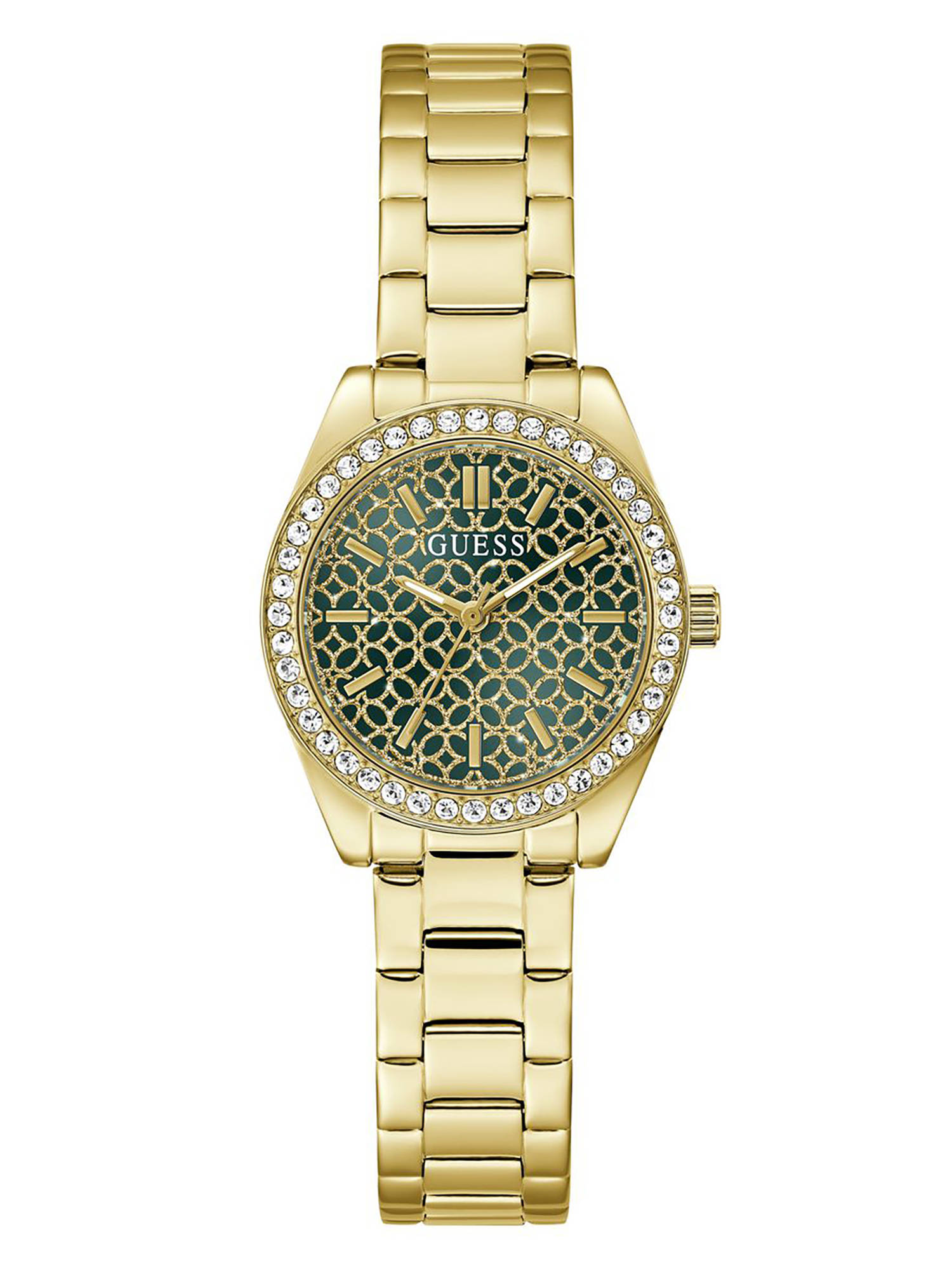 Guess Women Gold Stainless Steel Round Dial Watch (Gw1100L2) (M)