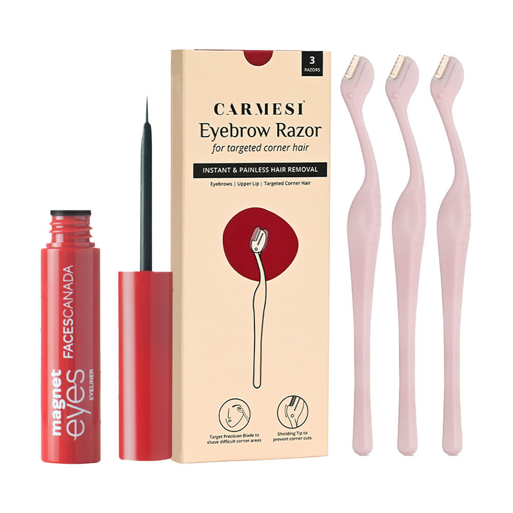 Carmesi Eyebrow Razor + Faces Canada Eyeliner Combo Buy