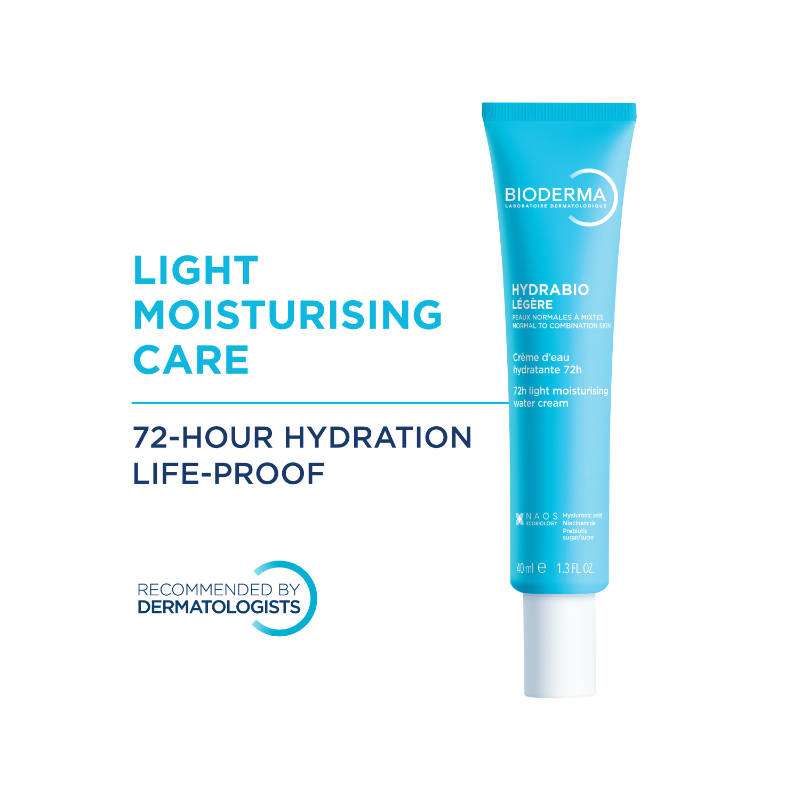Bioderma Hydrabio Légère 72H Light Moisturising Water Cream Hyaluronic Acid + Niacinamide Day Cream