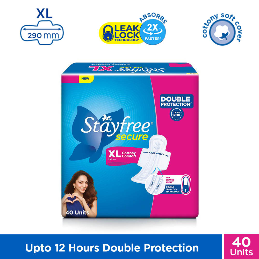 Stayfree Advanced Ultra Soft Sanitary Pads With Cottony Soft Cover XL For Heavy Flow - Pack of 14