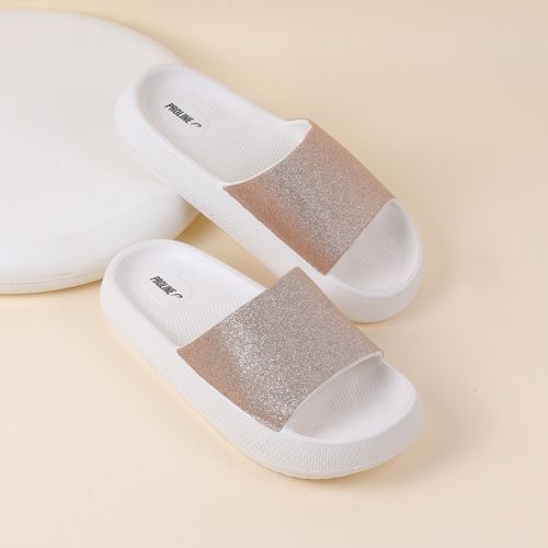 Walkway Women Gold Slip On Casual Sliders (EURO 36)