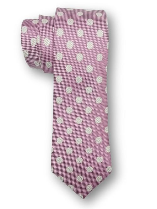 The Tie Hub Men Lavender Silk Polka Dots Neck Tie