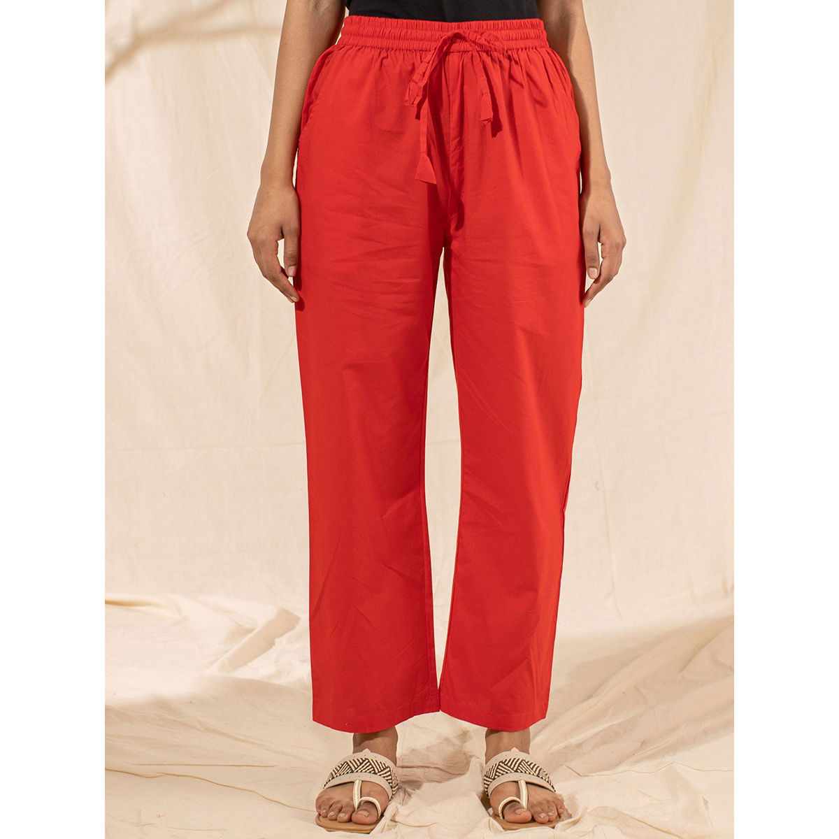 Buy Brick Red Wide Leg Pants For Women Online in India  VeroModa