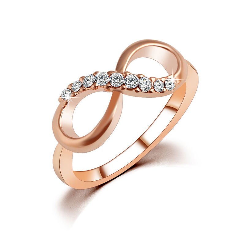 Three Stone Infinity Engagement Ring Bridal Set (2 Rings) (0.89 Ct. Twt.) -  ST-ENG-244-YG-FH
