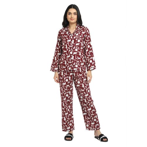 Shopbloom Animal Print Cotton Flannel Long Sleeve Women'S Night Suit -  Brown: Buy Shopbloom Animal Print Cotton Flannel Long Sleeve Women'S Night  Suit - Brown Online at Best Price in India | Nykaa