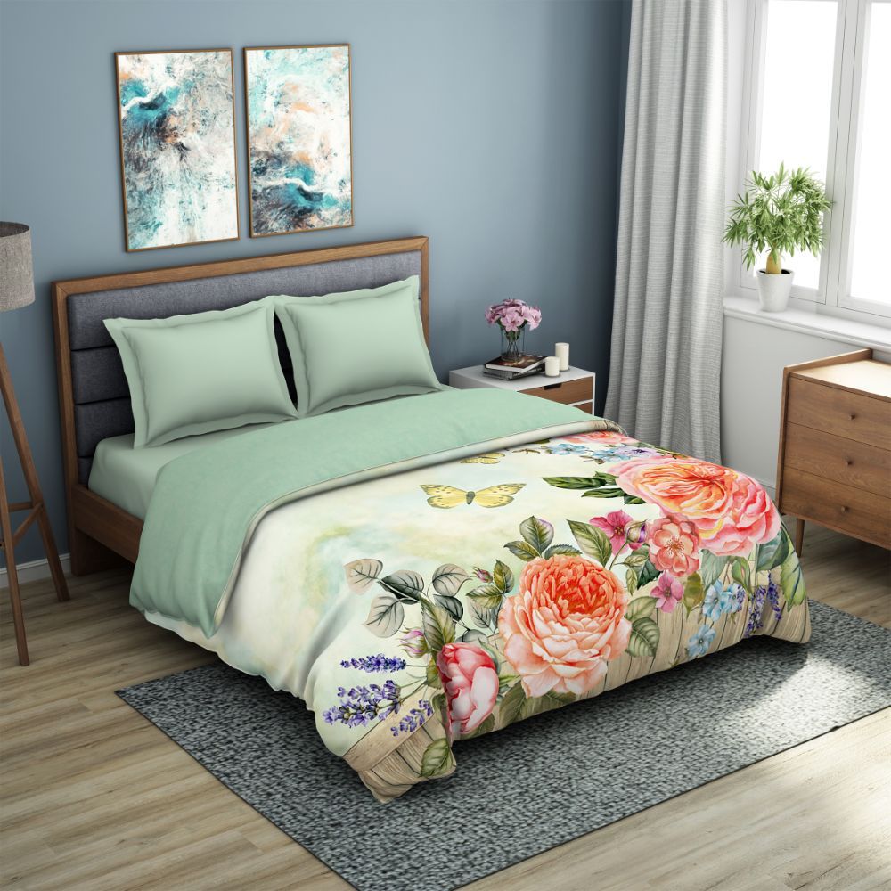 Spaces Solesto Hygro 210 Tc Multicolour Floral Cotton 1 Queen Quilt ...