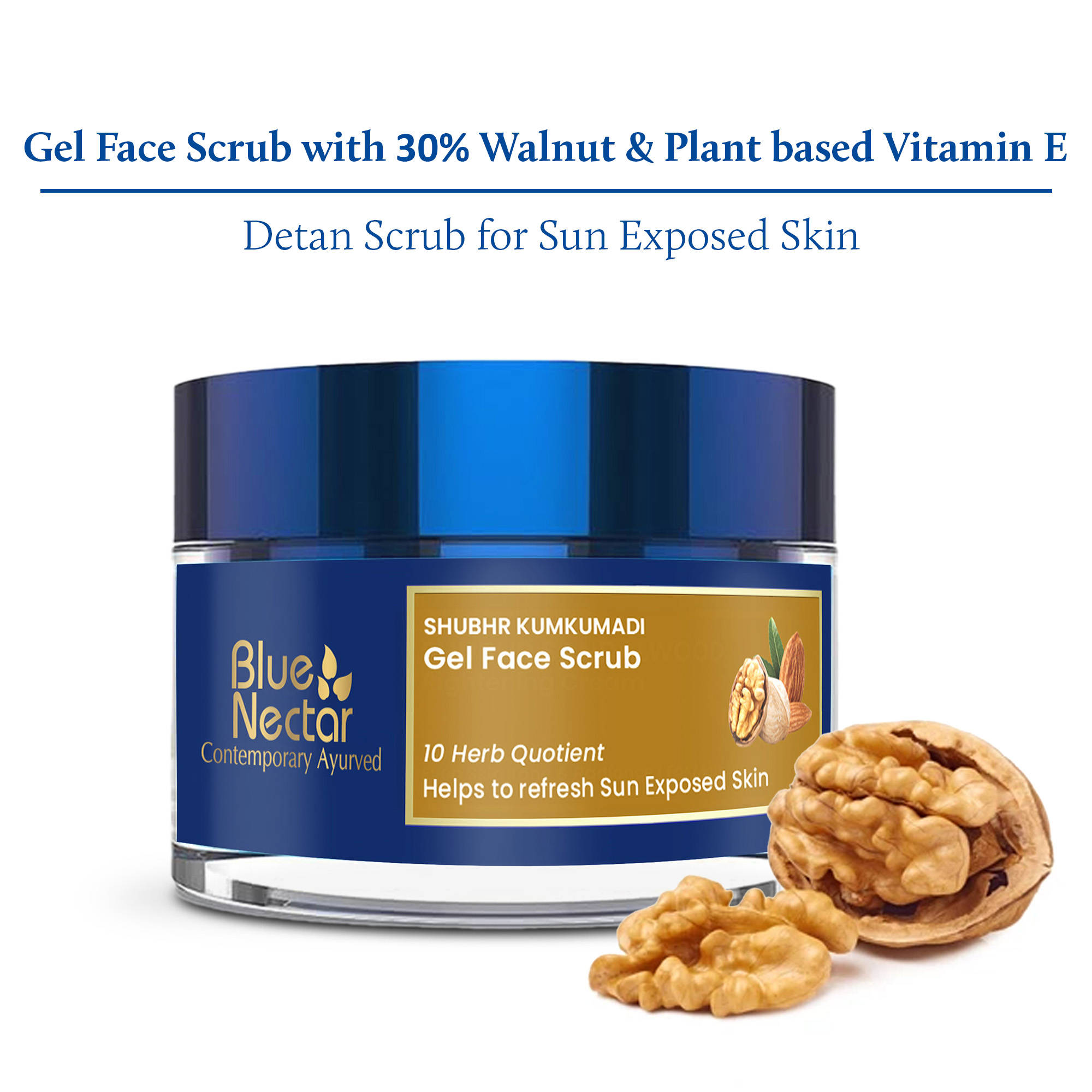 Blue Nectar Almond Oil And Walnut Gel Face Scrub For Glowing Skin