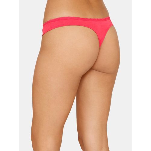 Buy Zivame Low Rise Zero Coverage Thong - Love Potion - Pink Online