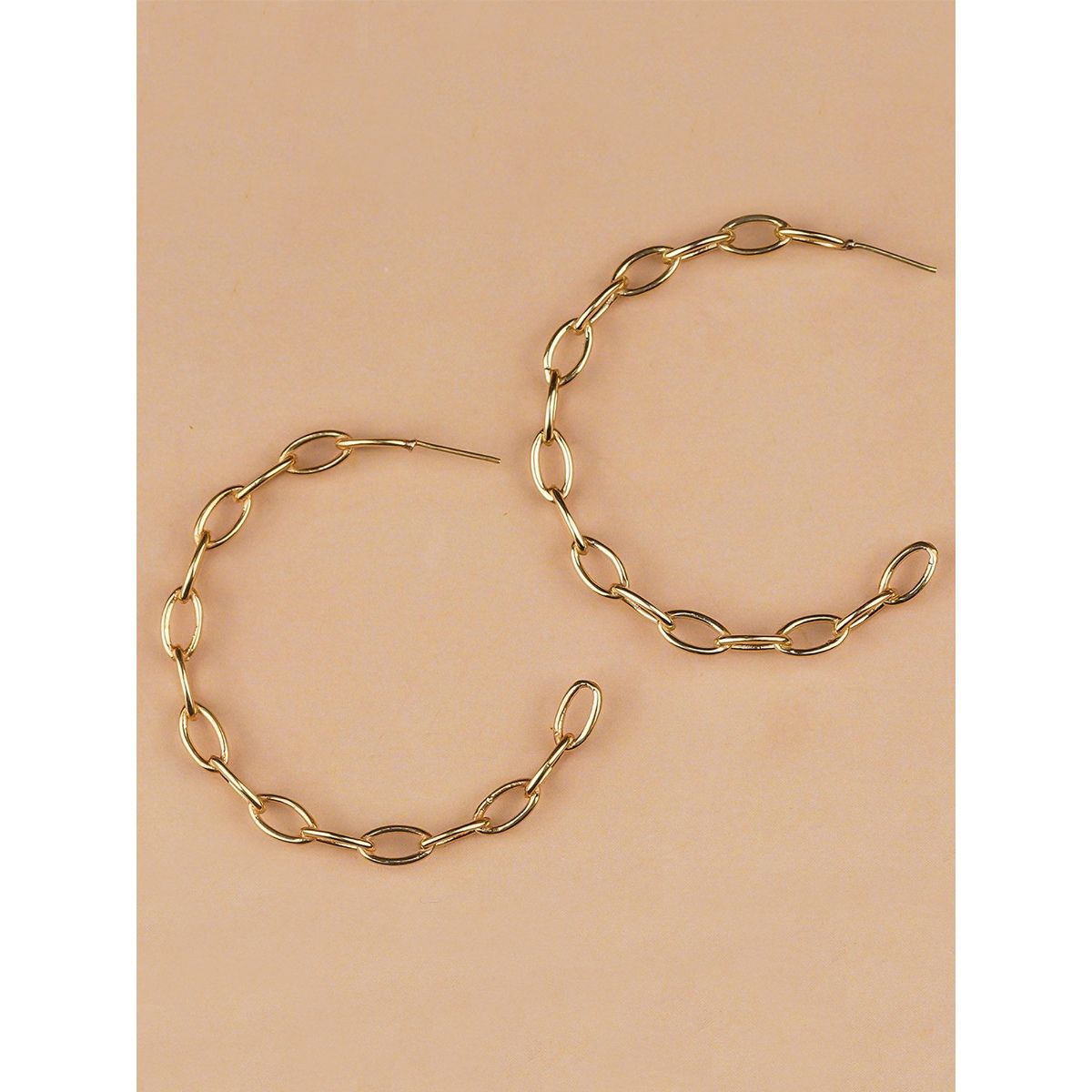Gold Plated Link Chain Hoop Earrings Buy Gold Plated Link Chain Hoop