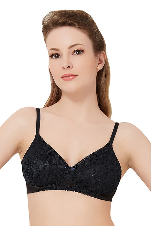 Lace Essentials Padded Non-Wired Bra - Black
