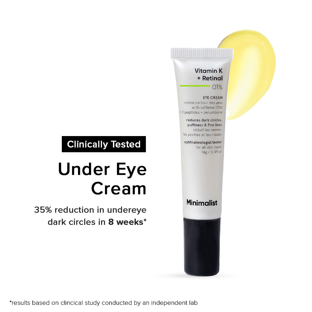 Minimalist Vitamin K + Retinal 01% Under Eye Cream With Caffeine 03% For Dark Circle & Puffiness