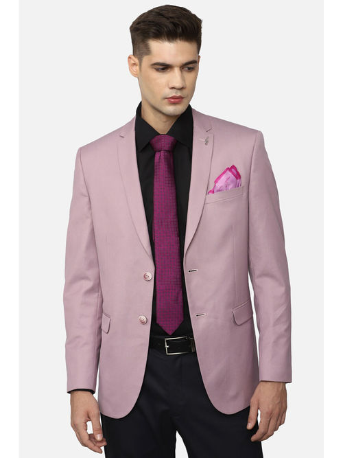 Louis Philippe Men Pink Check Tie and Pocket Square