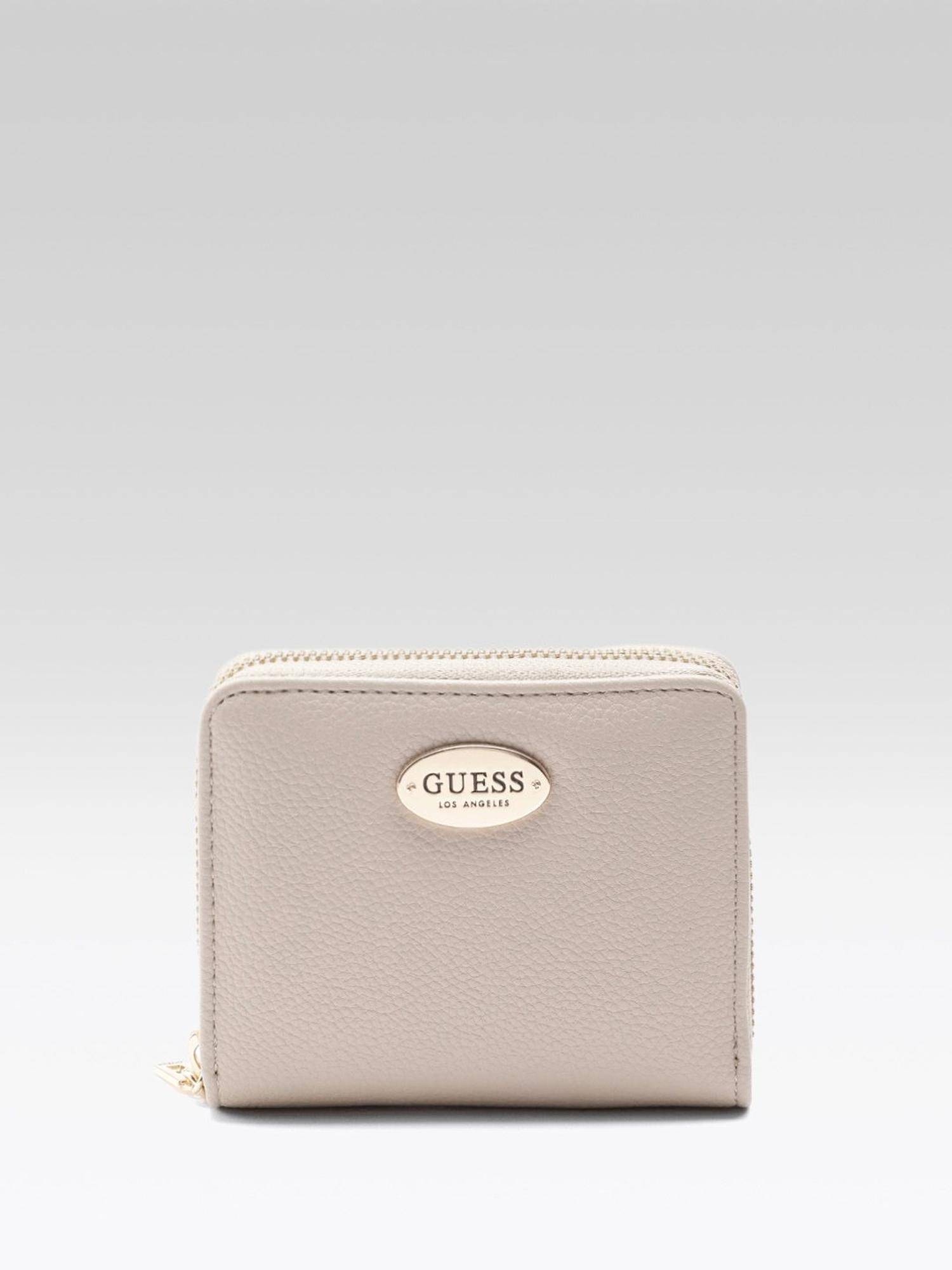 Guess Women Solid Cement Eastover Zip Around Wallet