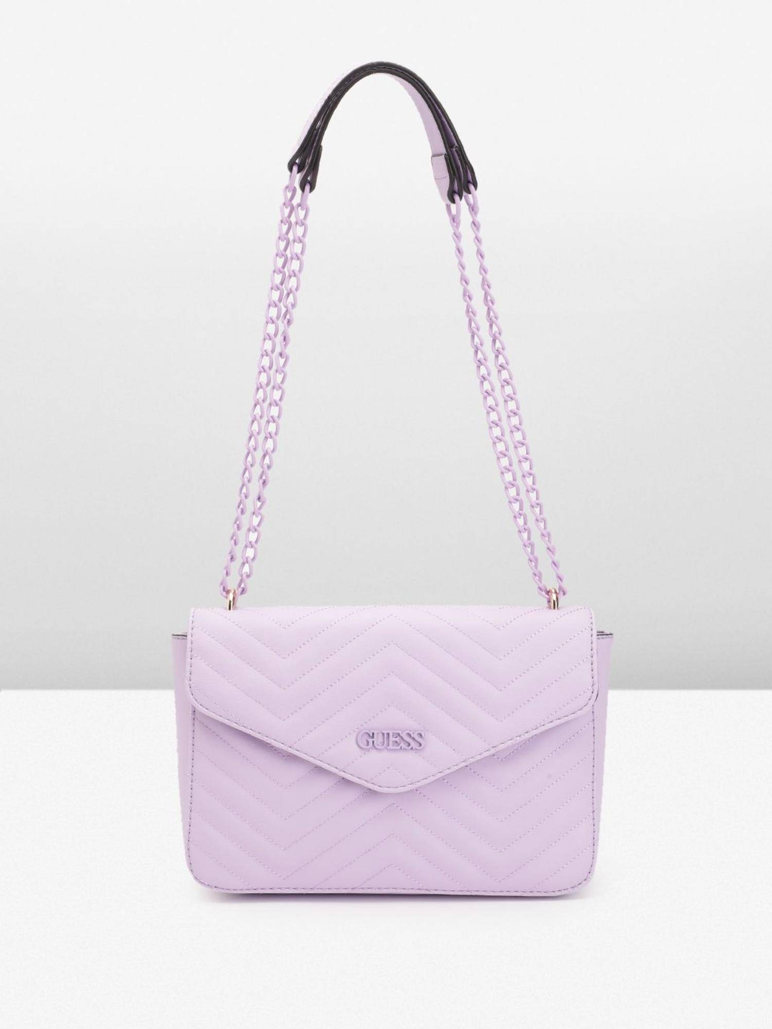 Guess Women Quilted Purple Lockhart Sling Bag