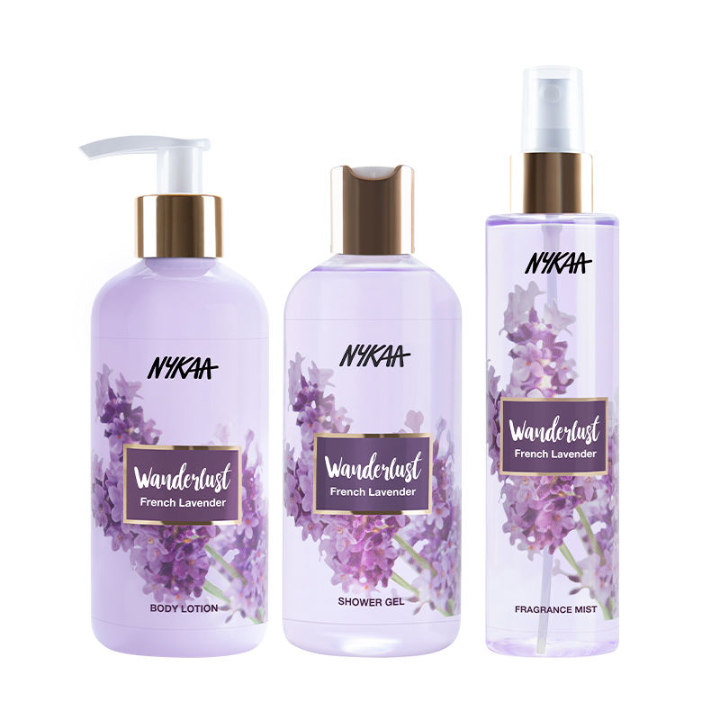 Nykaa Wanderlust French Lavender Shower Gel, Body Lotion & Fragrance Mist Combo