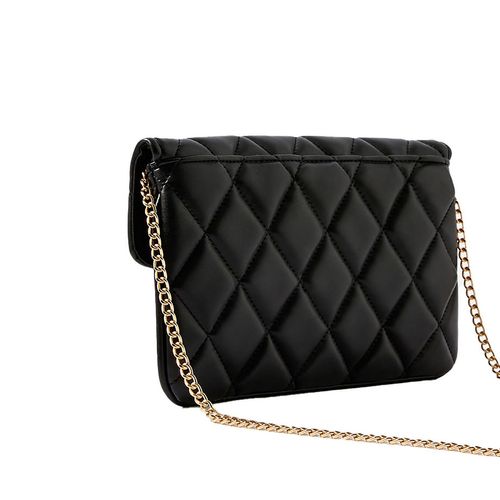 Accessorize London Women Faux Leather Classic Quilted Chain Sling Bag