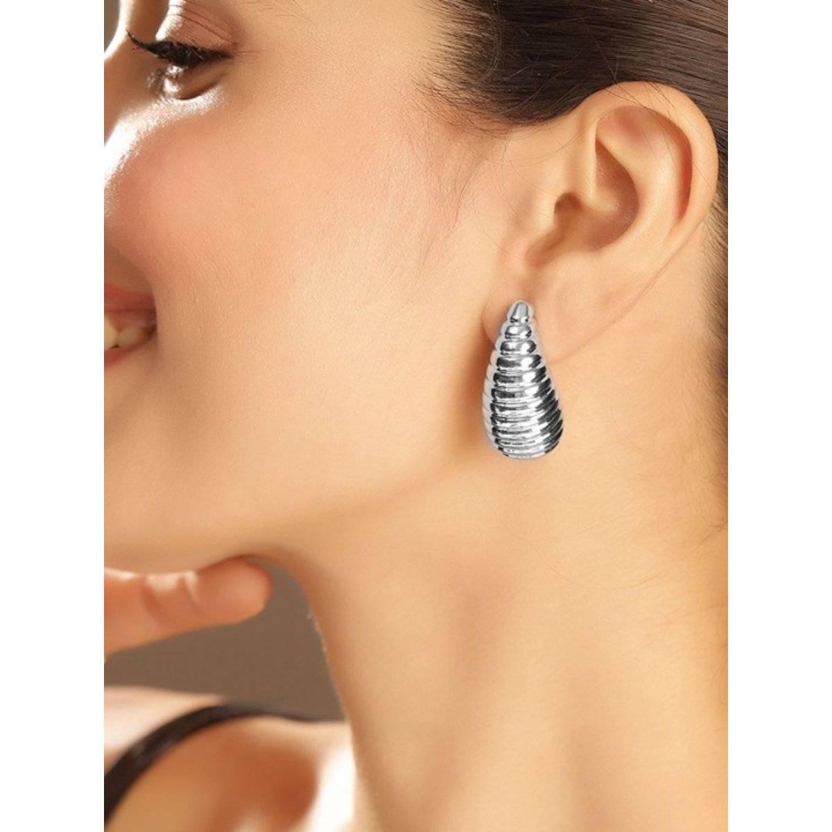 Priyaasi Silver Water Droplet Earrings