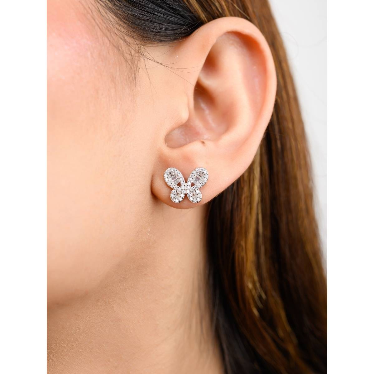 METALM Dainty Butterfly Stud Earrings in 925 Silver