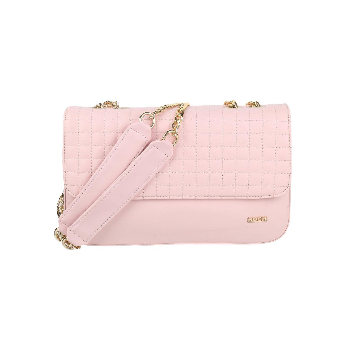 Buy Mochi Textured Pink Sling and Cross Bag Online