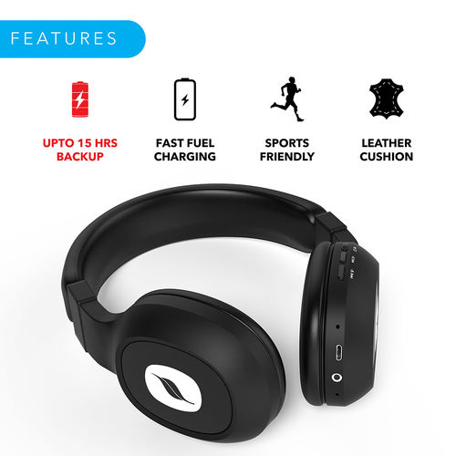 Buy Leaf Bass Wireless Bluetooth Headphones with Mic and 15