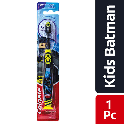 Colgate Kids Batman Toothbrush, Extra Soft with Tongue Cleaner - 1 Pc: Buy  Colgate Kids Batman Toothbrush, Extra Soft with Tongue Cleaner - 1 Pc  Online at Best Price in India | Nykaa