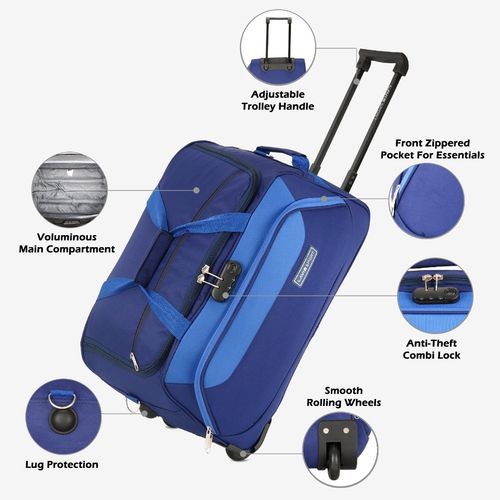 Buy Lavie Sport 57 cms Anti-theft Sage Wheel Duffle Bag (Navy