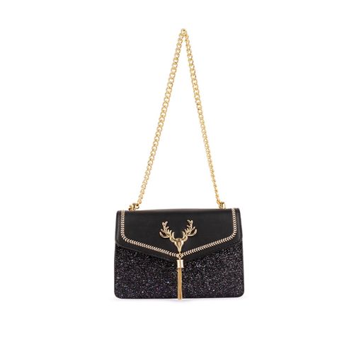 Buy London Rag Black Glitter Envelope Sling Bag Online