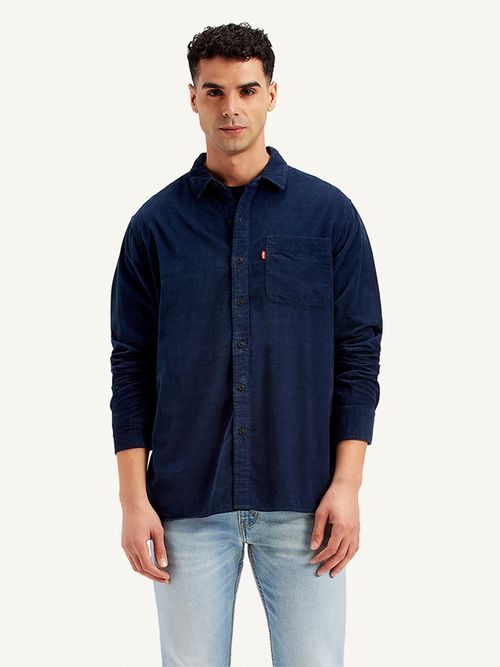 Buy Levi's Blue Mens Solid Slim Fit Shirt Online